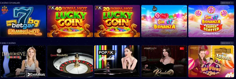 Betgar android cihazda casino oyunlari ekran goruntusu